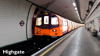 Highgate  Northern line  London Underground  1995 Tube Stock [upl. by Assetak908]