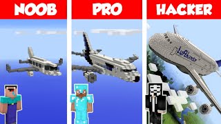 Minecraft NOOB vs PRO vs HACKER AIRPLANE HOUSE BUILD CHALLENGE in Minecraft  Animation [upl. by Eelsha]