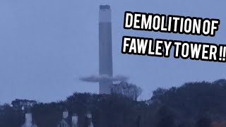 Demolition of the Fawley power station chimney Massive explosion in calshot southampton [upl. by Watanabe397]