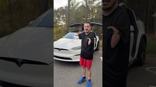 Driving a Tesla Model X with no hands shorts [upl. by Ecnerret]