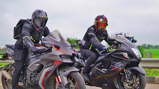 Kawasaki Zx10R 2022 Vs Suzuki HayaBusa  Race Till Their Potential  Full Throttle💪 [upl. by Amadis]