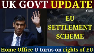 Changes to the EU Settlement Scheme From January 2024  Home Office Uturns on rights of EU citizens [upl. by Nohcim]