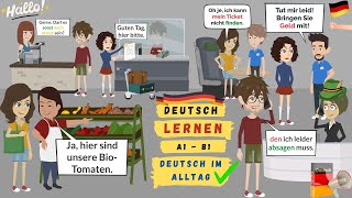 Deutsch lernen A1  B1  German Dialogues in daily life  Shopping cancel appointment ticket [upl. by Kcolttam]