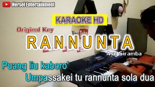 RANNUNTA Ayu Siramba  Karaoke Original Key [upl. by Wiley]