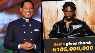 Nigerian music artist Rema donates 105 million naira to Christ embassy church during thanksgiving [upl. by Lathan]