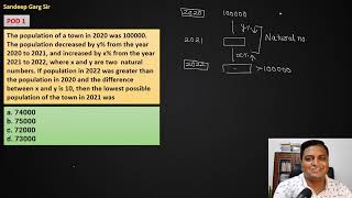 Video 297 POD 1 The population of a town in 2020 was 100000 The population decreased by y from [upl. by Markus418]