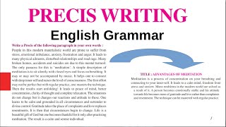 Precis Writing  How to Write a Precis [upl. by Emmet]