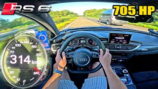 FASTEST Audi RS6 EVER MADE  705HP ABT Nogaro Edition on Autobahn [upl. by Afnin]