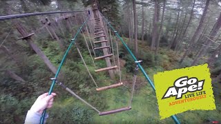 Go Ape Aberfoyle Tree Top Zip Line Adventure POV [upl. by Reppep]