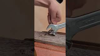 Wood board penetrating nail bending process Good tools and machinery can increase work efficiency [upl. by Kramal]