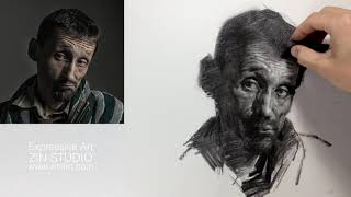 Charcoal Drawing Demo Impressionism Portrait by Zin Lim [upl. by Yuzik219]