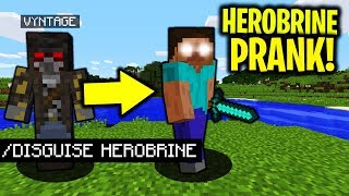 DISGUISING AS HEROBRINE PRANK IN MINECRAFT  Minecraft Trolling Video [upl. by Drauode]