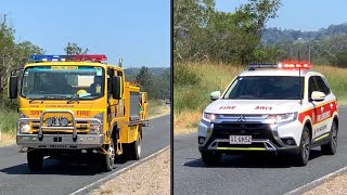 Rare QFRS BZ1 and RFSQ CLMT51 responding  Multi Alarm Bushfire [upl. by Netta312]