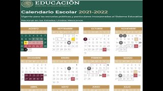 CALENDARIO ESCOLAR 20212022 OFICIAL SEP EN PDF LISTO PARA IMPRIMIR [upl. by Eonak81]