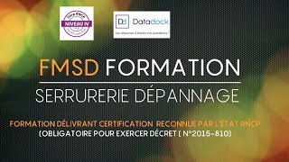 FMSD Formation serrurier dépannage en France certification dÉtat [upl. by Grunberg227]