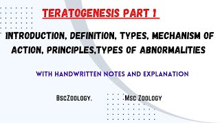 Teratogenesis Part 1 with notes and explanation [upl. by Horwitz]