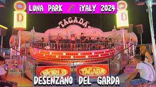 Luna park 🎡 italy 2024  Desenzano del Garda  Italy Walking tour  Night walk  4k 60fps [upl. by Asenaj]