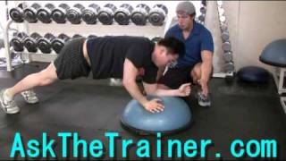 BOSU Ball Dynamic Plank  Core Triceps Shoulders Exercise [upl. by Iney]