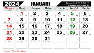 KALENDER TAHUN 2024 LENGKAP DENGAN LIBUR NASIONAL [upl. by Jenette802]