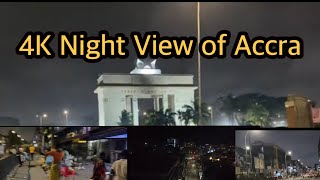 4K View ✅Accra Ghana Walking at 12pm Night Independence Day to Accra Market [upl. by Feodora]