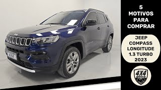 JEEP COMPASS LONGITUDE 13 TURBO ANO 2023 A SUV média mais legal do Brasil com luxo e desepenho [upl. by Eadahc]