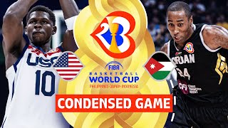 USA 🇺🇸 vs Jordan 🇯🇴  Full Game Highlights  FIBA Basketball World Cup 2023 [upl. by Ollehcram]