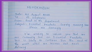 Business Memorandum  How to write a Business Memo  Memo report writing [upl. by Siloum]