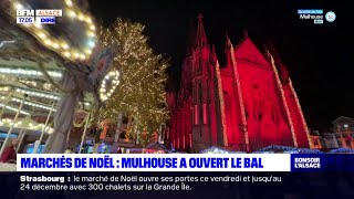 Alsace premiers visiteurs au marché de Noël de Mulhouse [upl. by Adey824]