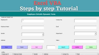 Excel VBA UserForm  Add Data  Reset  Exit  Search  Update  Delete [upl. by Howund]