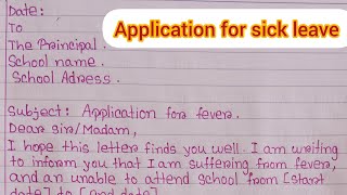 Application for feverApplication for sick leave How to write application in Englishhandwriting [upl. by Obau]