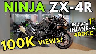 Kawasaki Ninja ZX4R  Detailed Review  Indias First Inline4 400cc Bike 😲ninjazx4r [upl. by Ozzy561]