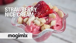 EASY MAGIMIX BLENDER STRAWBERRY NICE CREAM RECIPE [upl. by Washko]