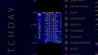 UEFA CHAMPIONS LEAGUE DRAW MATCHDAY 2 [upl. by Paten]