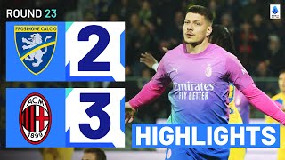 FROSINONEMILAN 23  HIGHLIGHTS  Jovic turns it around for Milan  Serie A 202324 [upl. by Ranie]