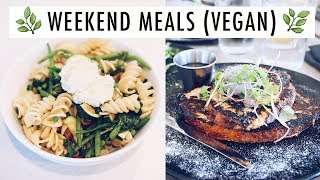 What I Ate This Weekend  easy vegan meals [upl. by Elatnahs]