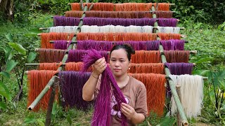 5 Days Process of Making Colorful Vermicelli from Natural Ingredients  Cooking  Lý thị Ca [upl. by Langham]