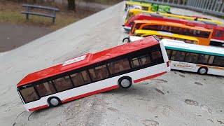 Toy Cars Slide Dlan Play Sliding Cars Video BUSES [upl. by Tenrag668]