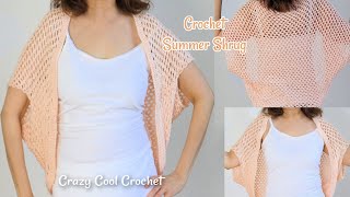 Crochet Summer Shrug  EASY Crochet Cardigan [upl. by Effy]