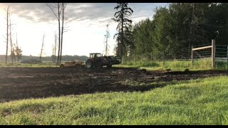 Smooth Earthworks  Digging a Silage Pit With a Valtra Tractor and Scraper Buggy [upl. by Htebazileyram349]