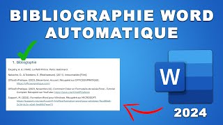 Comment Insérer une Bibliographie Automatique sur Word [upl. by Rubio]