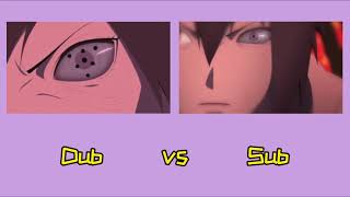 Sasuke saying Amaterasu Dub vs Sub [upl. by Strander]