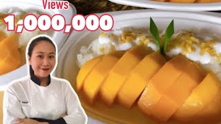 How To Make Thai Mango Sticky Rice  ThaiChef food [upl. by Hibbs]