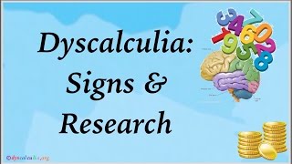 Dyscalculia Signs amp Research by Dyscalculiaorg [upl. by Nnalyrehc]