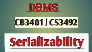 Serializability in DBMS tamilCB3401CS3492Anna university reg2021 [upl. by Dorothy]