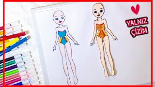 Paper Dolls Kağıt Bebek Çizimi Kağıt Bebek Kız ÇizimiKız Çizimi [upl. by Lach]