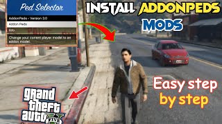 HOW TO INSTALL ADDONPEDS IN GTA 5 2024  GTA 5 MODS  HINDIUDRU THEZONE [upl. by Bodnar]