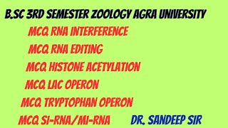 MCQ Regulation of gene expression in prokaryotes and EukaryotesBsc 3rd semester zoology [upl. by Yelkao384]