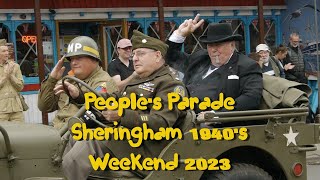 The Peoples Parade Sheringham North Norfolk1940s Weekend 2023 [upl. by Alliuqat5]