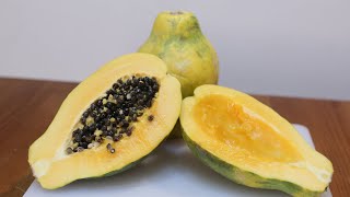 How to Cut and Eat a Papaya  Papaya Taste Test [upl. by Ewer]