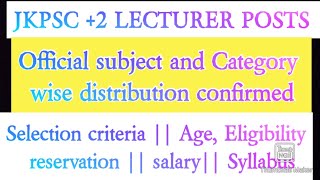 JKPSC 2 LECTURER GazettedPOSTS  officially confirmed  NET Bed ❌ Subject wise distribution [upl. by Dressler21]